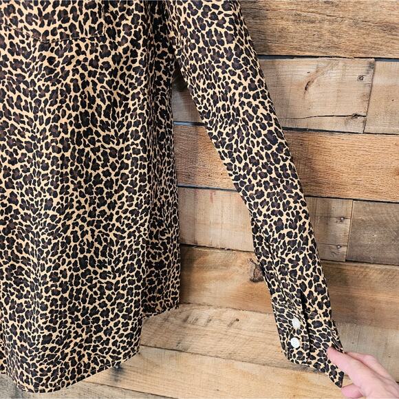 J. Crew women's animal print causal button up shirt size M - Picture 9 of 14